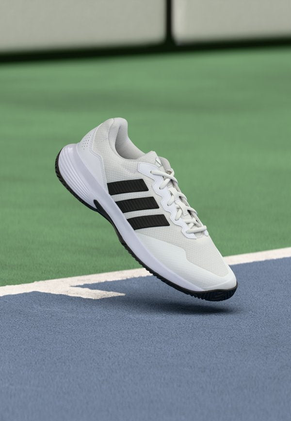 adidas Performance GAMECOURT 2 - Multicourt tennis shoes - footwear white/core black/silver-coloured metallic