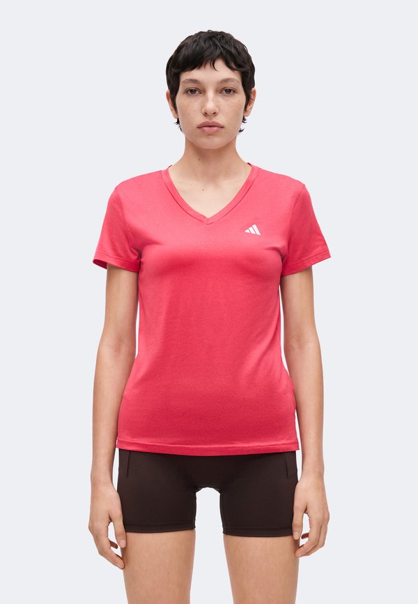 adidas Performance WORKOUT ESSENTIALS V NECK - Sports T-shirt - power pink