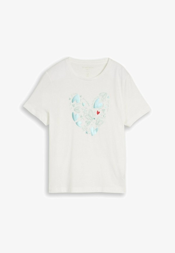 TOM TAILOR T-SHIRT BASIC CREW NECK PRINT - Print T-shirt - dove white