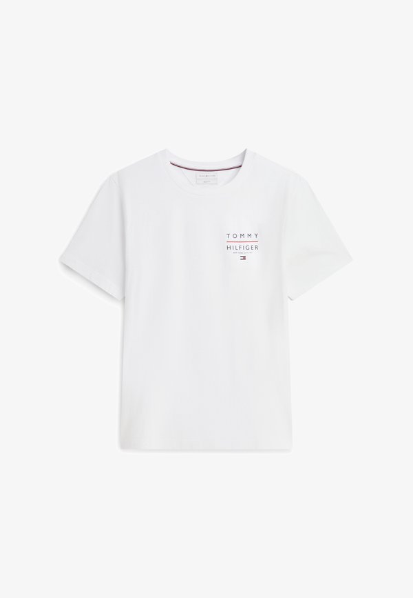 Tommy Hilfiger BRAND LOVE LEFT CHEST TEE - Basic T-shirt - white