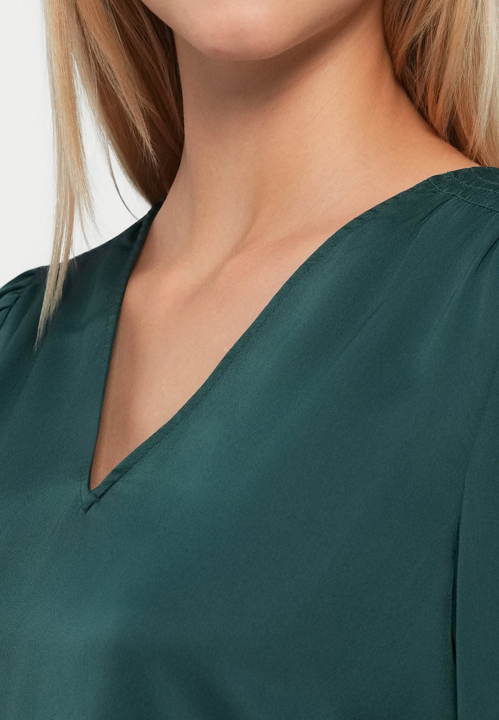 VILA VIELLETTE L/S SMOCK SATIN TOP - NOOS