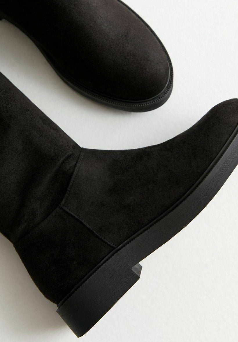 New Look Wide Fit WIDE FIT ZIPPED KNEE HIGH