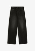 Bershka STRAIGHT WIDE HIGH WAIST- JEANS - Wide Leg - black