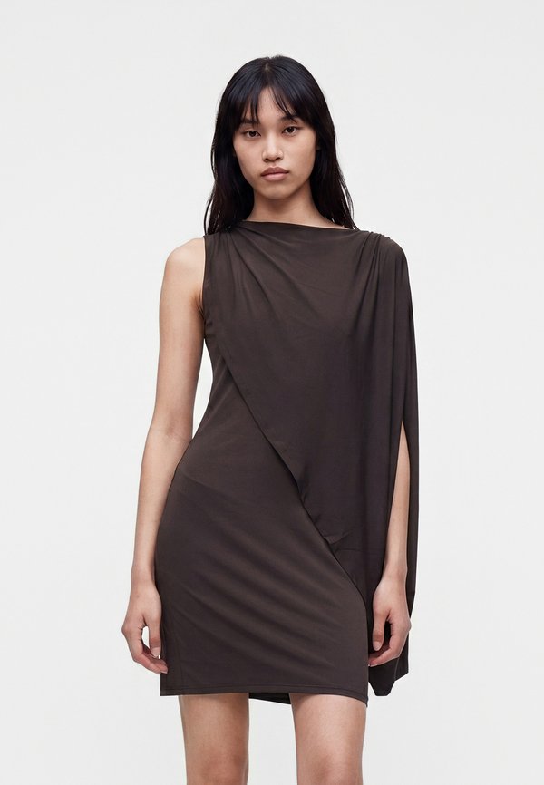 Vero Moda VMLIBERTY SHORT DETAIL DRESS  - Jersey dress - chocolate torte