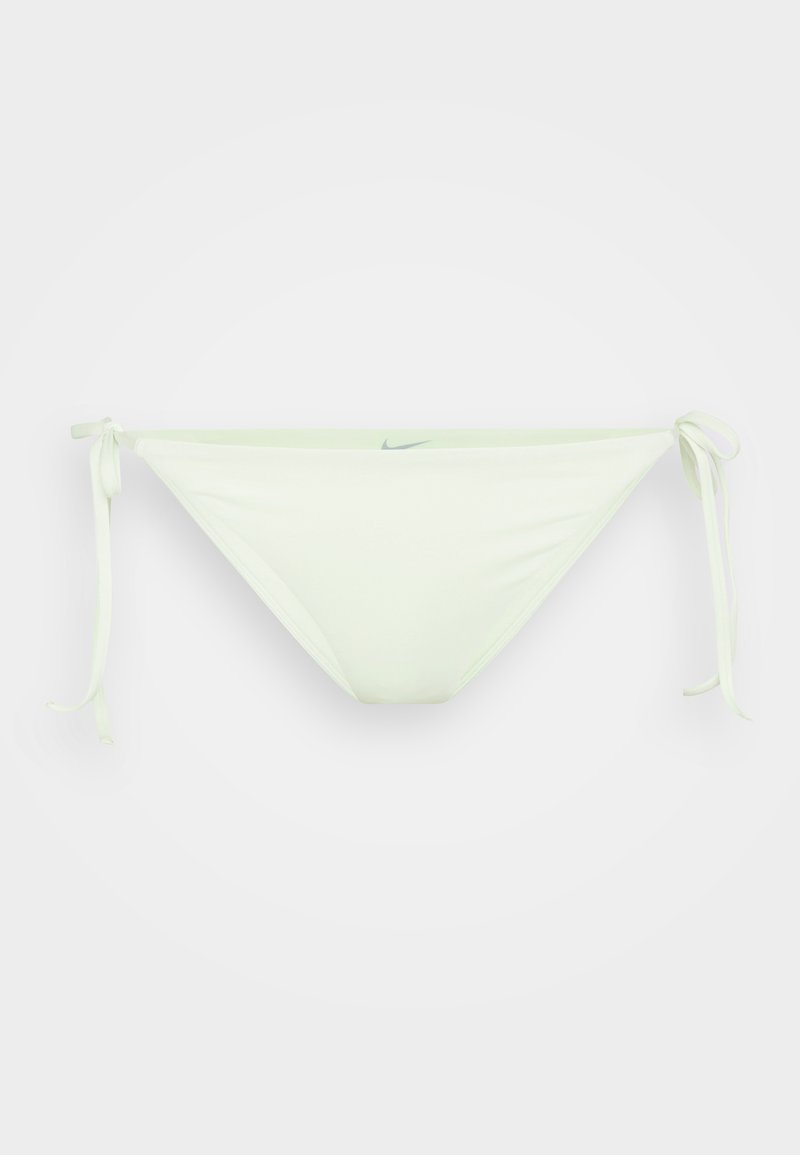 Hellgrüner Bikini-Unterteil mit seitlichen Bindebändern, aus glattem Stoff gefertigt. Besitzt ein dezentes Logo-Detail auf der Vorderseite.