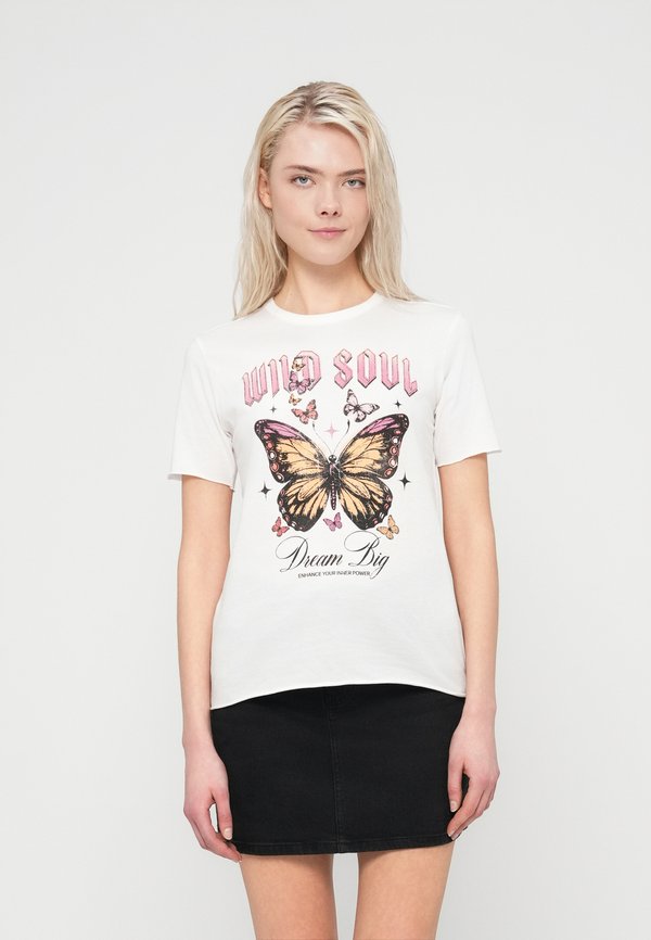 ONLY ONLLUCY LIFE PRINT - Print T-shirt - cloud dancer