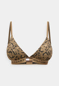 Tommy Hilfiger HERITAGE PRINT REMOVABLE PADDING TRIANGLE BRA - Triangle bra - nordic taupe
