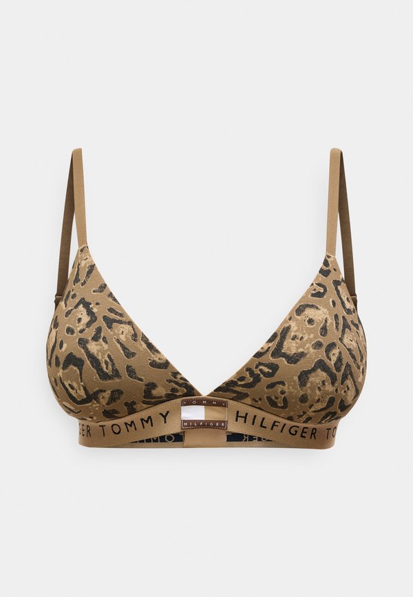 Tommy Hilfiger HERITAGE PRINT REMOVABLE PADDING TRIANGLE BRA - Triangle bra - nordic taupe