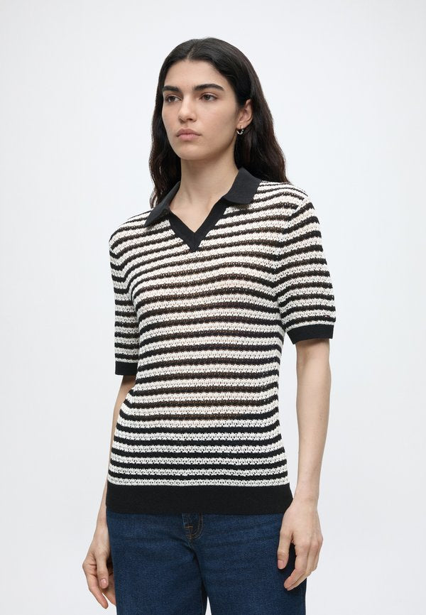 Tommy Hilfiger Polo shirt - black/ivory petal stp