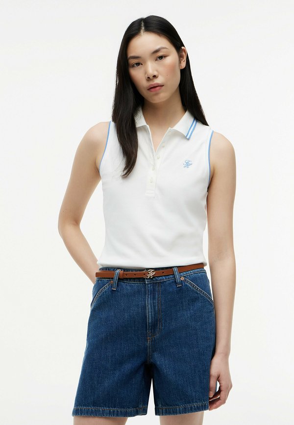 Tommy Hilfiger 1985 SLIM FIT PIQUE SLEEVELESS POLO SHIRT - Polo shirt - ecru