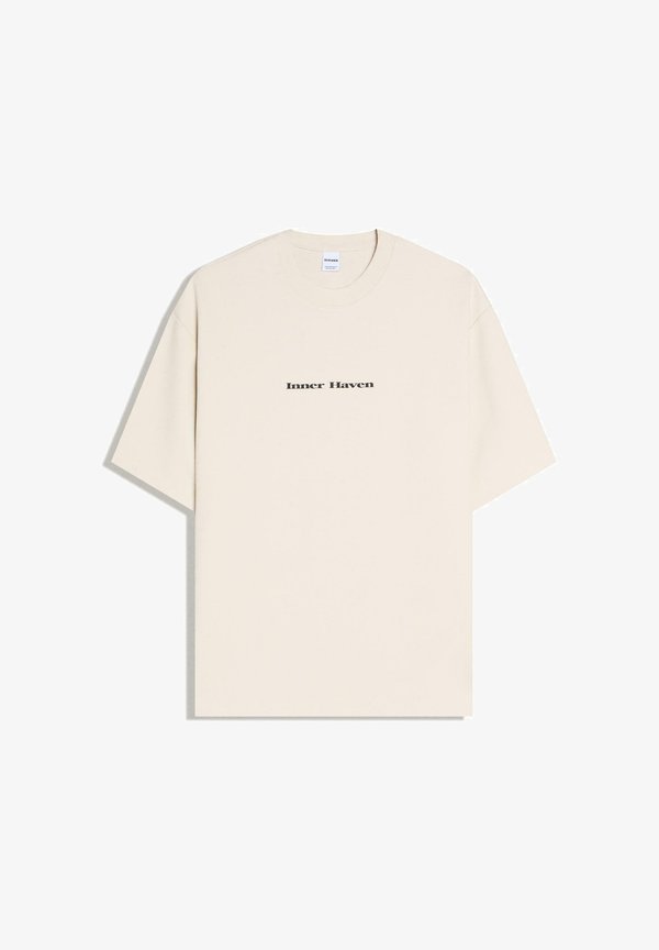 Bershka Print T-shirt - sand