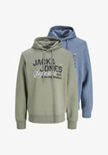Jack & Jones LOGO HOOD 2 PACK - Hoodie - blue mirage/vetiver
