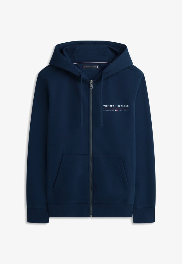Tommy Hilfiger LOGO TERRY ZIP-THRU HOODY - Zip-up sweatshirt - desert sky