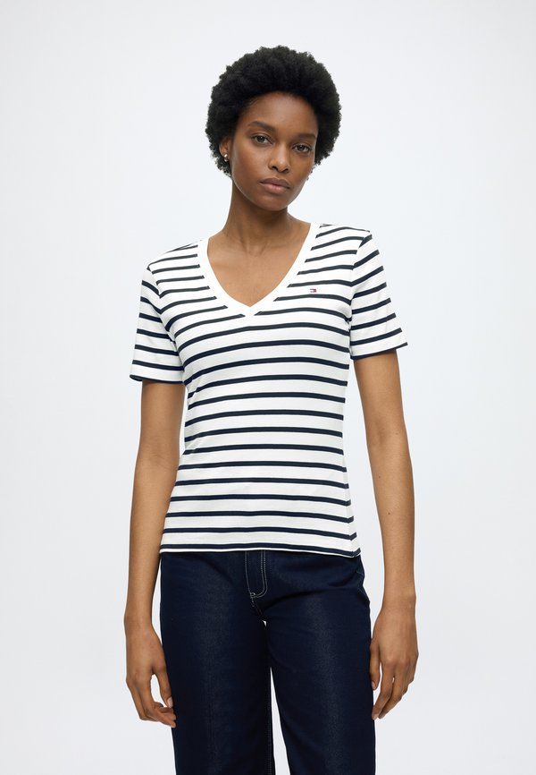 Tommy Hilfiger CODY  - Basic T-shirt - breton/ ecu/ dark night navy new size