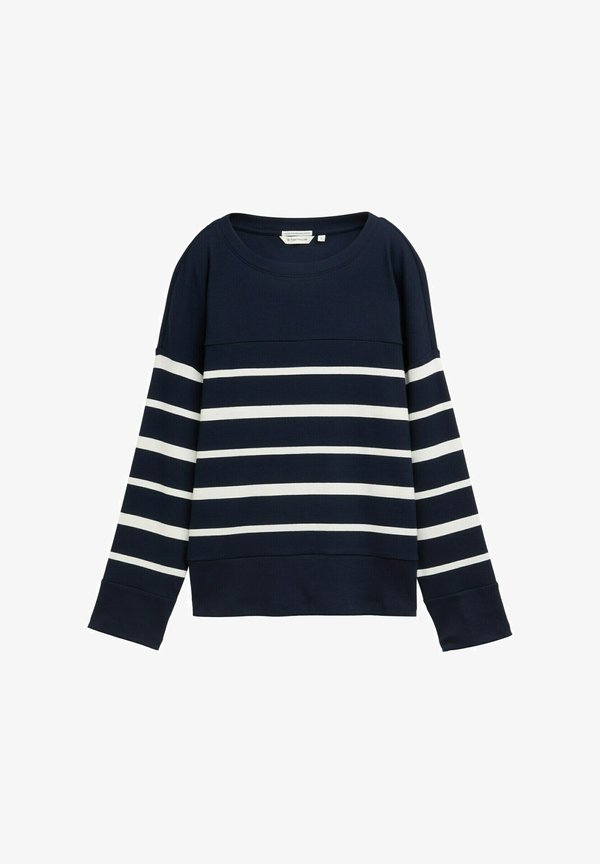 TOM TAILOR LANGARM - Jumper - blue offwhite irregular stripe