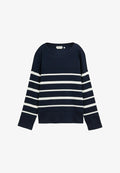 TOM TAILOR LANGARM - Jumper - blue offwhite irregular stripe