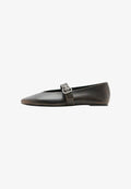 Mango ADULT - Ankle strap ballerina shoes - dark brown