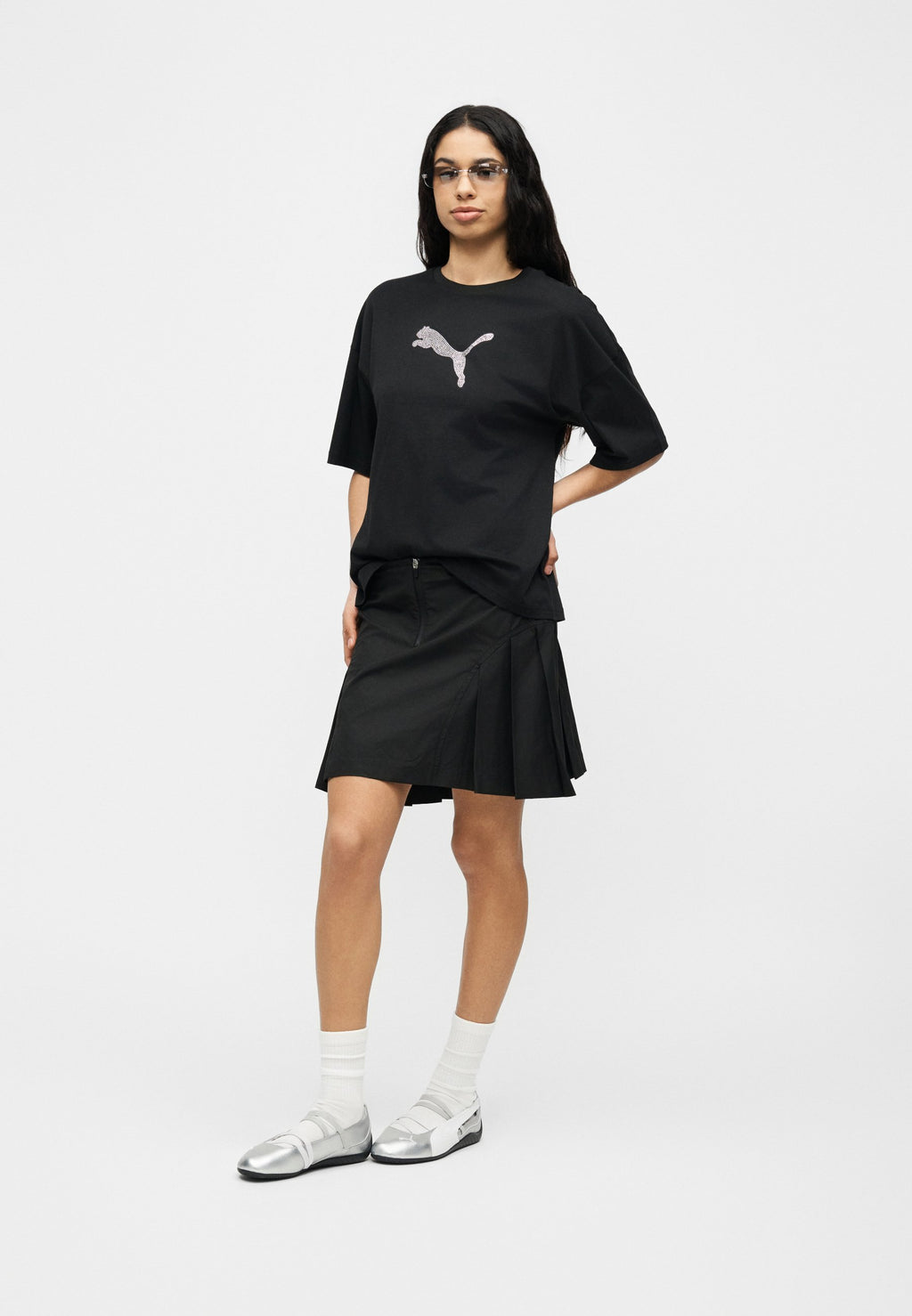 Puma ESS GRAPHICS LEO LUXE BEDAZZLED TEE