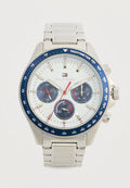 Tommy Hilfiger CLARK - Chronograph watch - silver-coloured/white