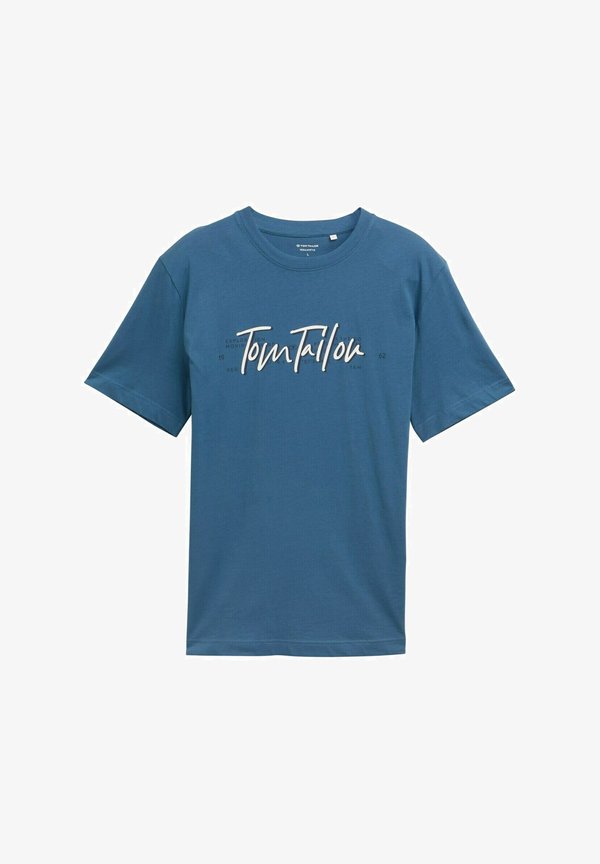 TOM TAILOR MIT LOGO - Print T-shirt - real teal blue