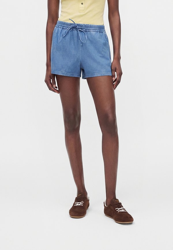 ONLY ONLETTY STRIPE - Denim shorts - medium blue denim
