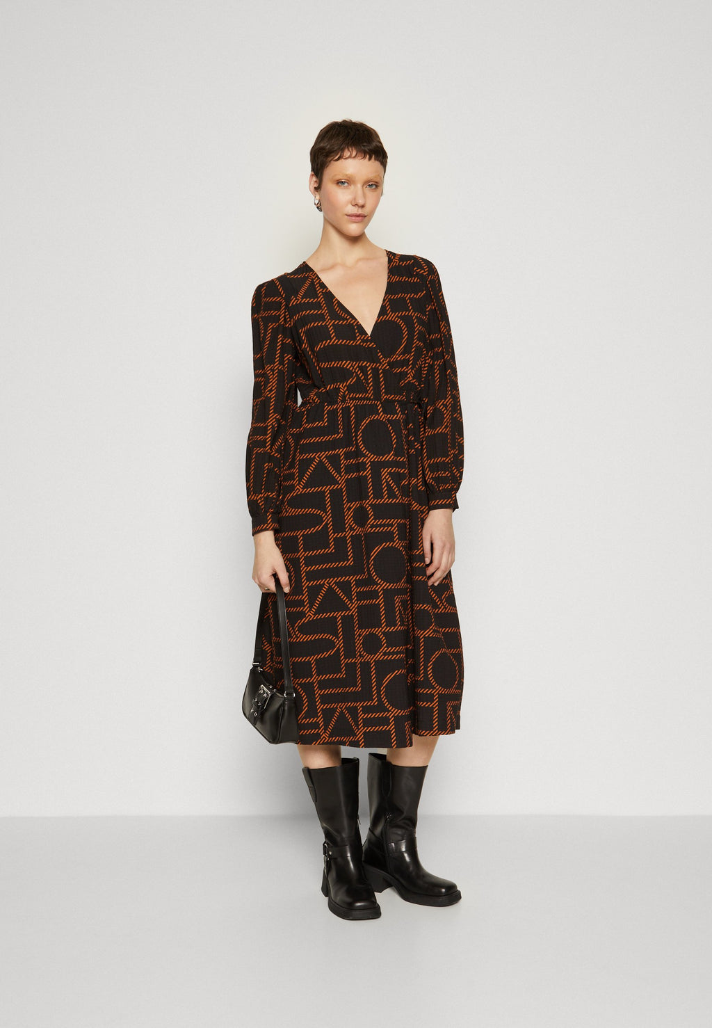Object OBJHONNE MIDI WRAP DRESS