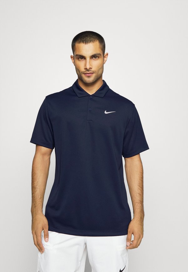 Nike Performance SOLID - Polo shirt - obsidian/white