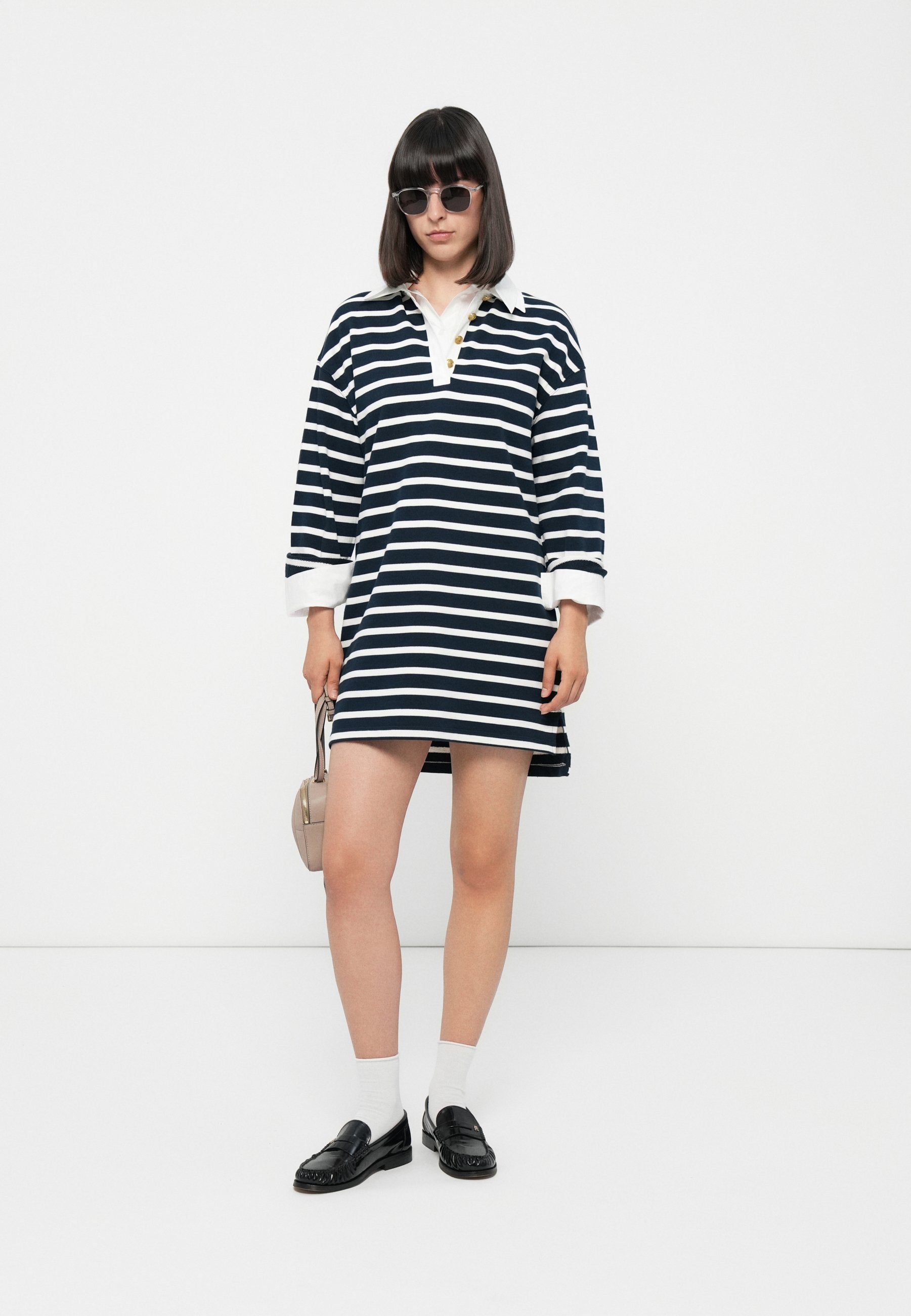 GOLD BUTTON RUGBY DRESS Media 2