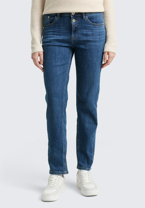 TOM TAILOR TTADEVA BOYFRIEND - Slim fit jeans - mid stone wash denim