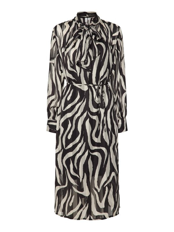 YAS YASTWIGSY TIE NECK LONG DRESS