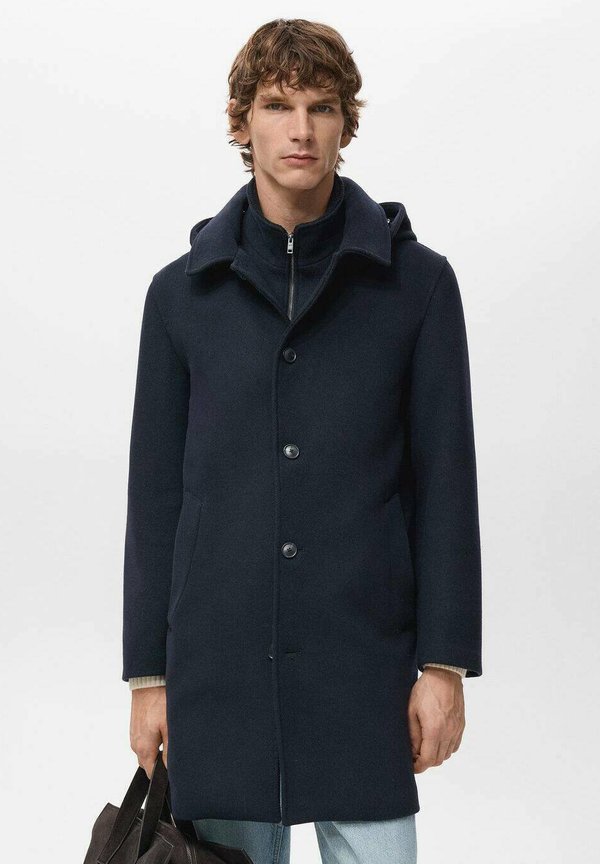 Mango Classic coat - marineblauw