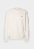 Cremefarbiges Sweatshirt mit Rundhalsausschnitt, gerippten Bündchen und Saum. Verfügt über ein kleines gesticktes Logo auf der linken Brust. Weicher Stoff.