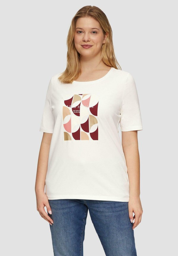 s.Oliver Print T-shirt - ecru
