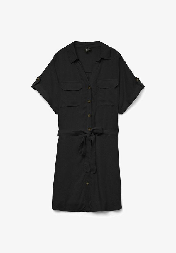 Vero Moda VMBUMPY Short - Shirt dress - black