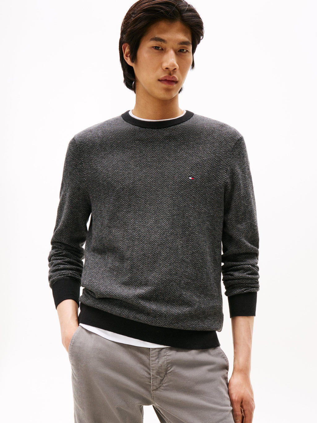 PIMA HERRINGBONE CREW Media 3