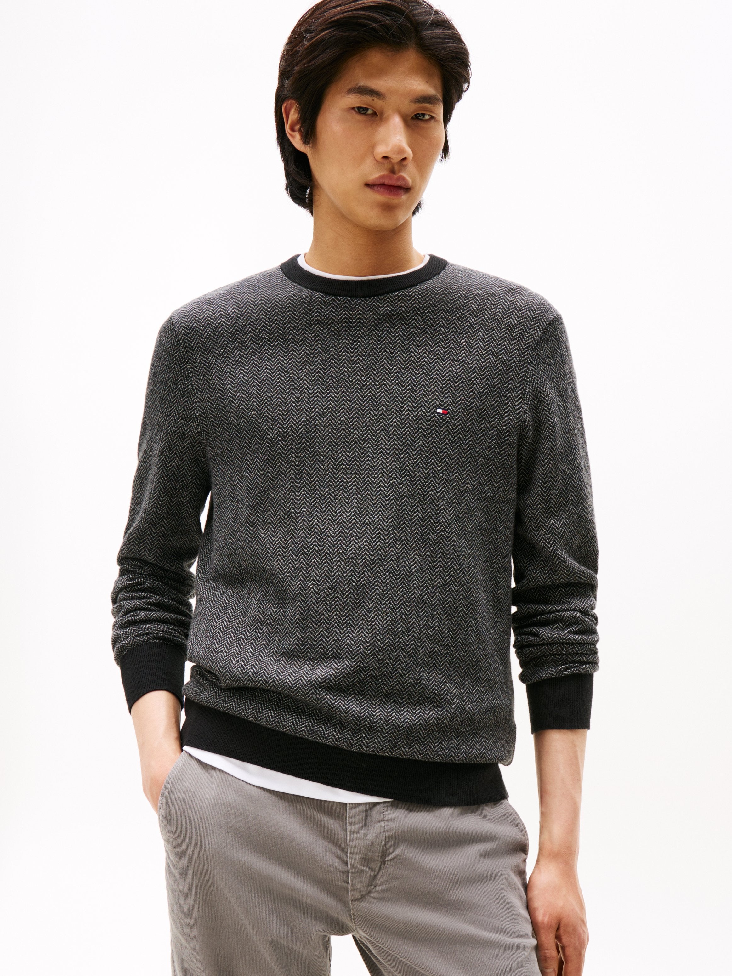 PIMA HERRINGBONE CREW Media 3