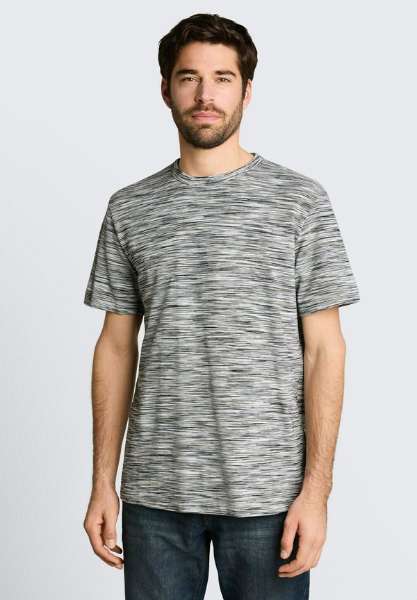 TOM TAILOR Print T-shirt - white green spacedye pique