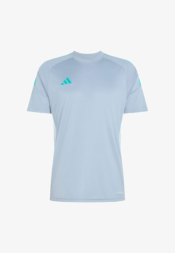 adidas Performance TIRO 26 ESSENTIALS - Sports T-shirt - halo silver   mint rush   white