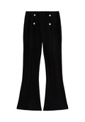 New Look GOLD BUTTON RIBBED FLARED LEG
