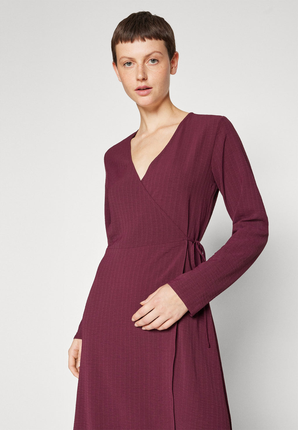 VILA VILOVIE NEW WRAP MIDI DRESS