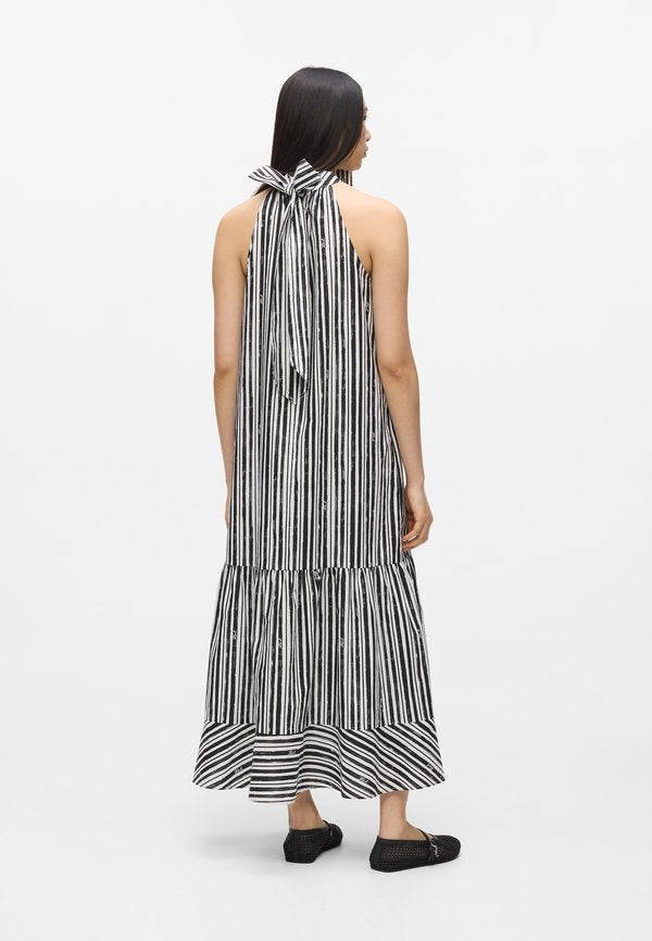 KARL LAGERFELD STRIPED HALTERNECK MAXI