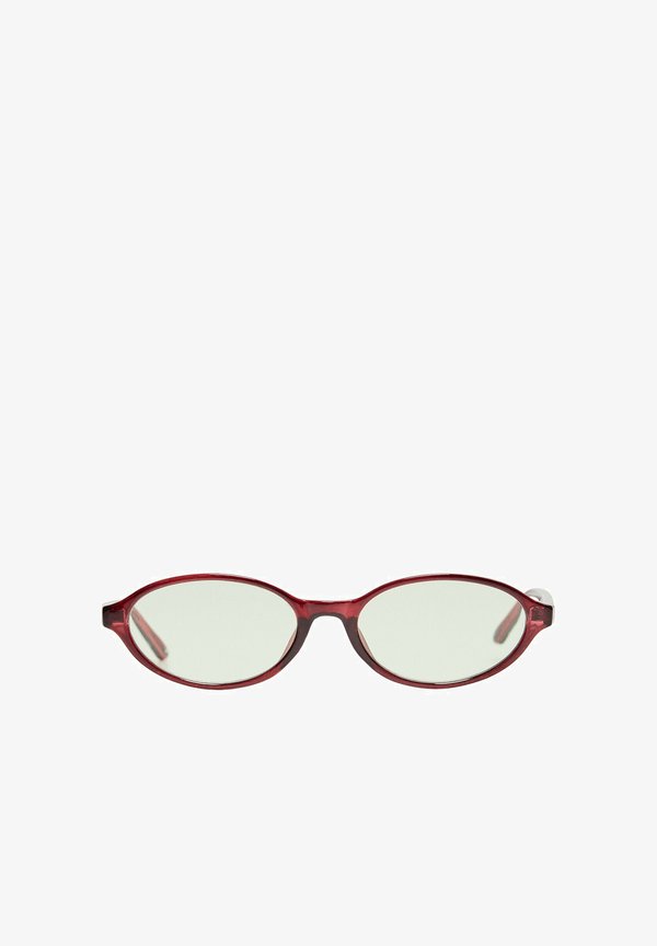 Bershka OVAL WITH BLUE LIGHT FILTER - GLASSES - Blue light glasses - dark red