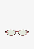 Bershka OVAL WITH BLUE LIGHT FILTER - GLASSES - Blue light glasses - dark red