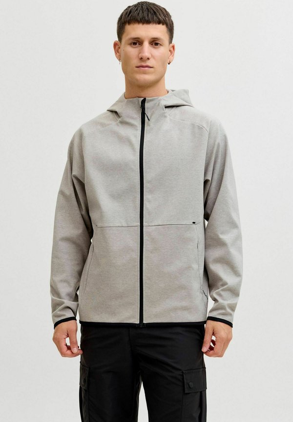 Jack & Jones Zip Zip - Zip-up sweatshirt - light grey melange