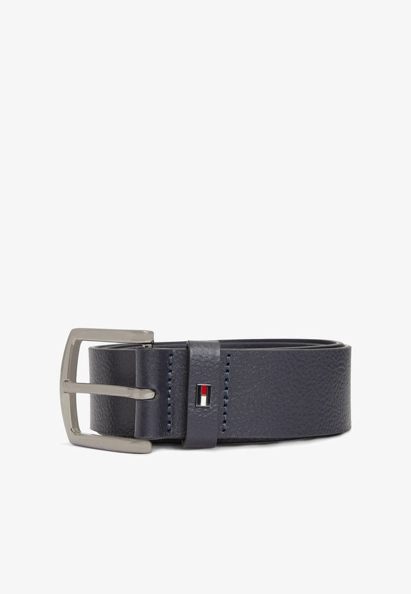 Tommy Hilfiger DENTON PEBBLE GRAIN LEATHER BELT - Belt - space blue