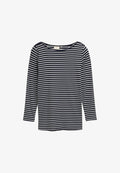 TOM TAILOR WITH STREIFENMUSTER - Long sleeved top - navy offwhite tee stripe
