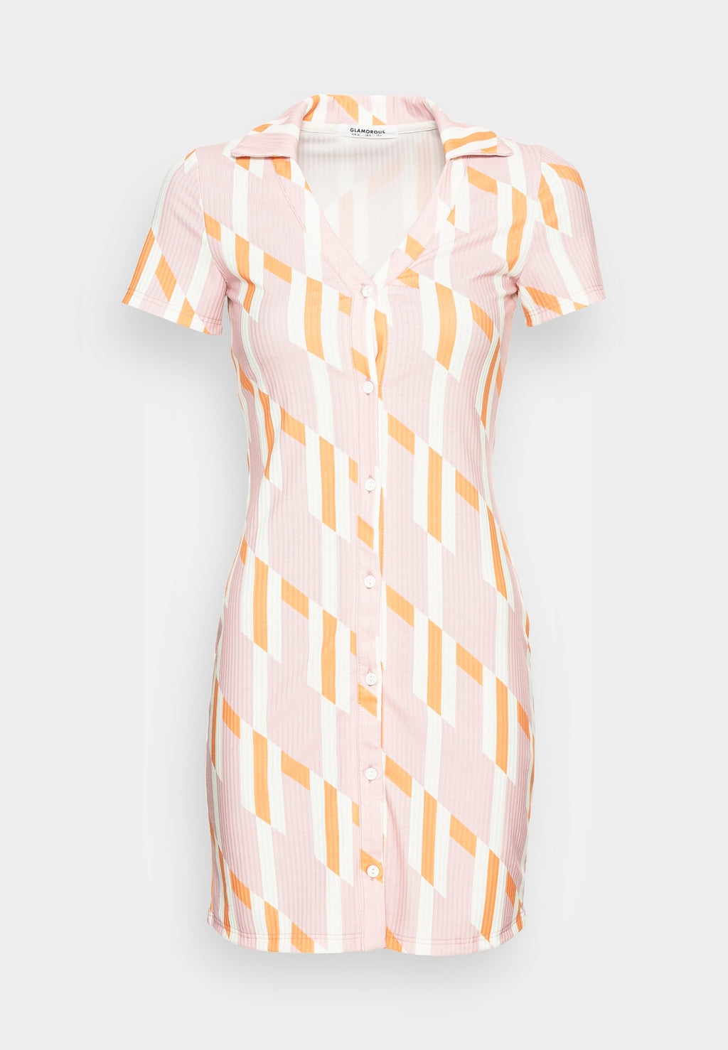 Glamorous CAP SLEEVE BODYCON SHIRT MINI DRESS