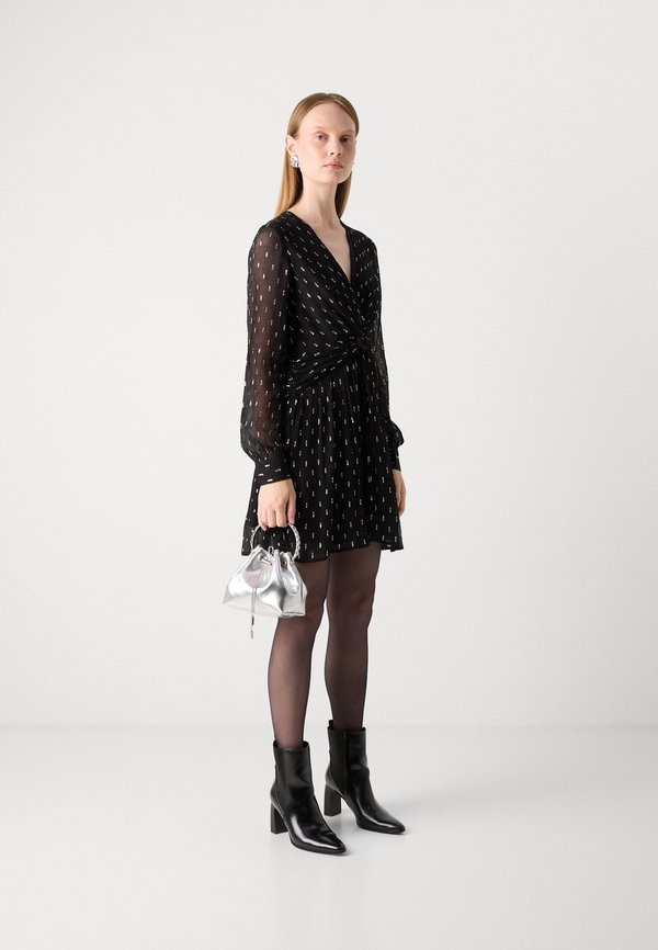 Scotch & Soda LONG SLEEVE MINI DRESS WITH DRAPED FRONT