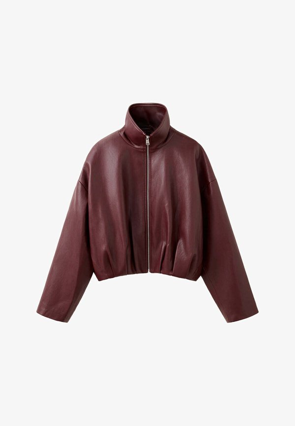 Mango ADULT - Faux leather jacket - maroon