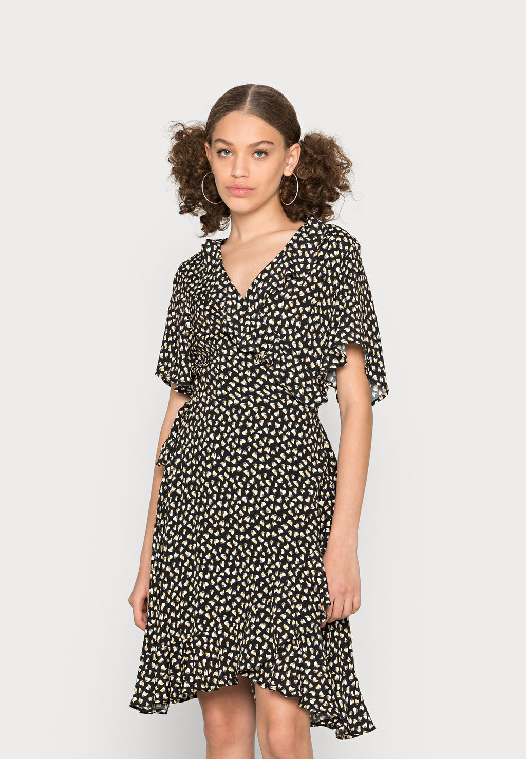 Colourful Rebel TELSI GRAPHIC LEAF WRAP DRESS